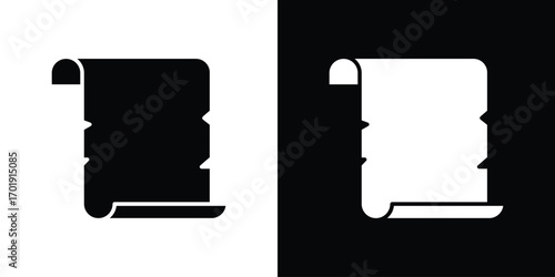 Scroll paper icon symbol for templates, web design and infographics