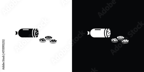 Sausage salami icon symbol for templates, web design and infographics