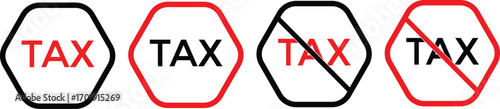 No tax icon sign. tax boycott. Tax free sign, No tax icondesign, vector, illustration.
