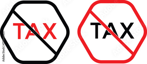 No tax icon sign. tax boycott. Tax free sign, No tax icondesign, vector, illustration.
