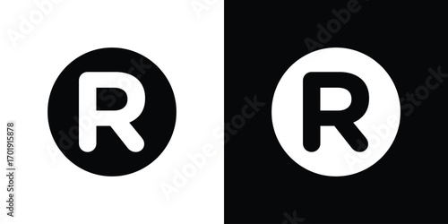 Registered trademark icon symbol for templates, web design and infographics