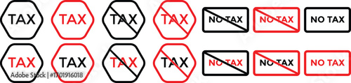 No tax icon sign. tax boycott. Tax free sign, No tax icondesign, vector, illustration.
