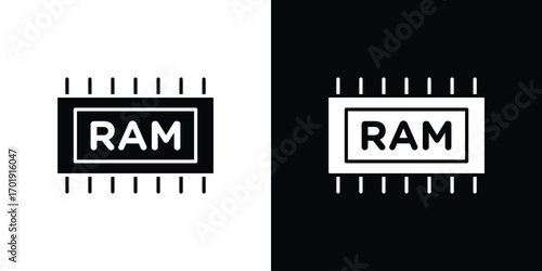 Ram memory icon symbol for templates, web design and infographics