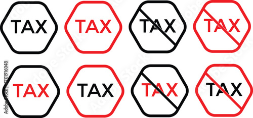 No tax icon sign. tax boycott. Tax free sign, No tax icondesign, vector, illustration.
