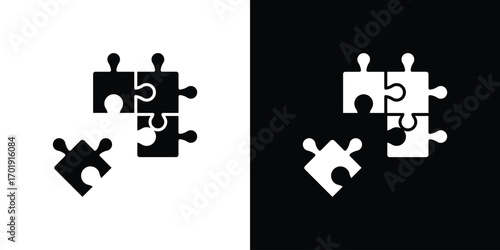 Puzzle icon symbol for templates, web design and infographics