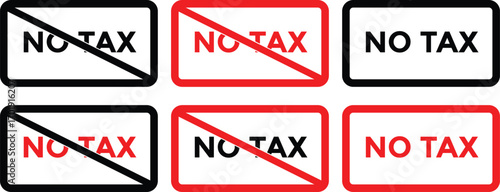 No tax icon sign. tax boycott. Tax free sign, No tax icondesign, vector, illustration.
