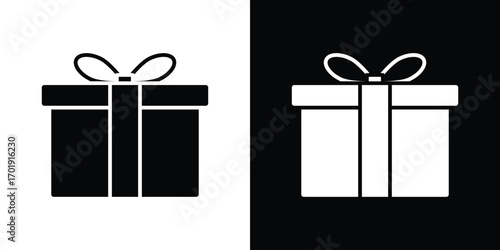 Present gift box icon symbol for templates, web design and infographics