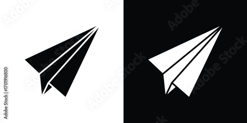 Paper plane icon symbol for templates, web design and infographics