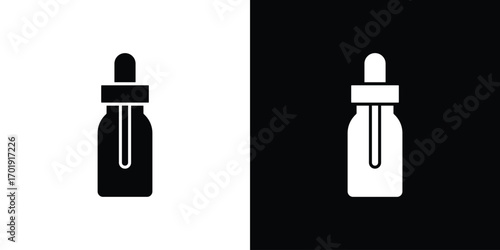 Oil dropper bottle icon symbol for templates, web design and infographics