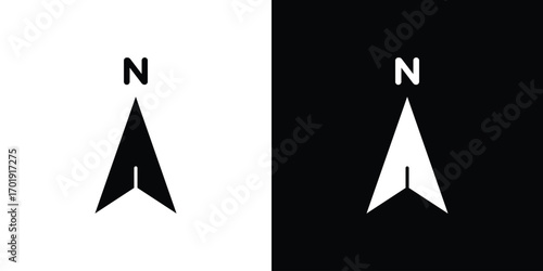 North icon symbol for templates, web design and infographics