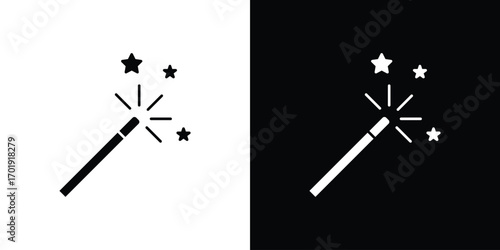 Magic wand icon symbol for templates, web design and infographics