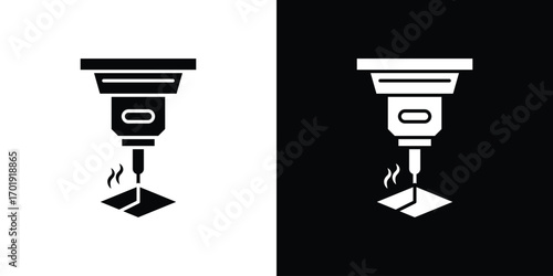 Laser machine icon symbol for templates, web design and infographics
