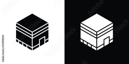 Kaaba icon symbol for templates, web design and infographics