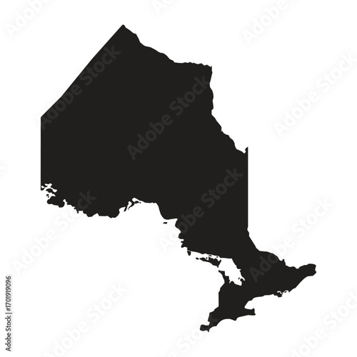 Ontario, Canada Map Silhouette Vector Design