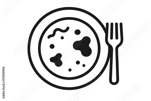 Minimalist plate wash icon symbol for dishwashing, cleaning services, kitchen hygiene, restaurant sanitation, app interfaces, web design, banner graphics, social media posts, vector illustration