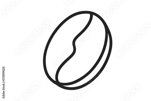 Roasted coffee bean outline vector icon for advertising, cafe branding, web design, food apps, drink packaging, organic coffee shop promotion, menu decoration, transparent background illustration