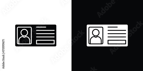 ID card icon symbol for templates, web design and infographics