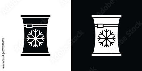Frozen food bag icon symbol for templates, web design and infographics