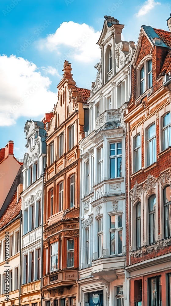 Fototapeta premium Colorful, historic buildings in a European city street