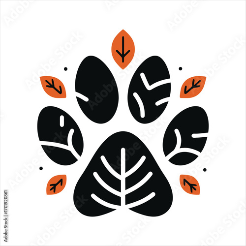 dog pow vector silhouette outline logo design concept illustration
