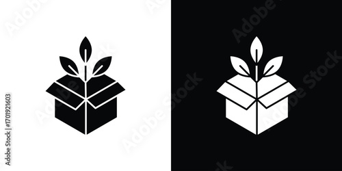 Eco packaging icon symbol for templates, web design and infographics