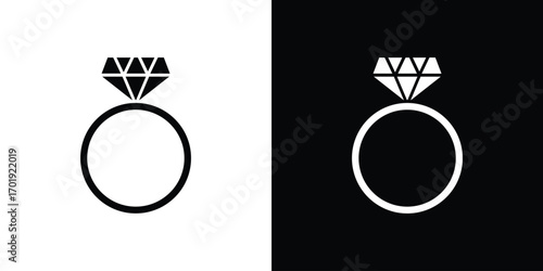 Diamond ring icon symbol for templates, web design and infographics