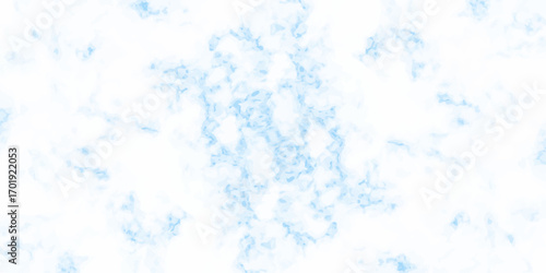 An abstract watercolor background in cool blue tones suggests a serene winter sky with a light, cloud-like texture. high resolution white Carrara marble stone. panoramic white background from marble 