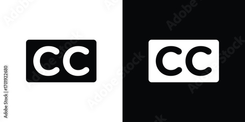 Closed caption icon symbol for templates, web design and infographics