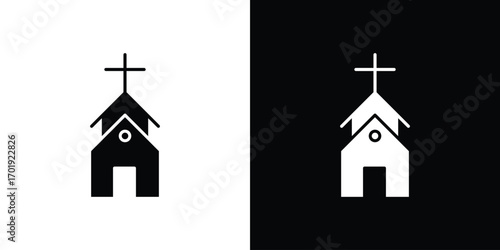 Church icon symbol for templates, web design and infographics