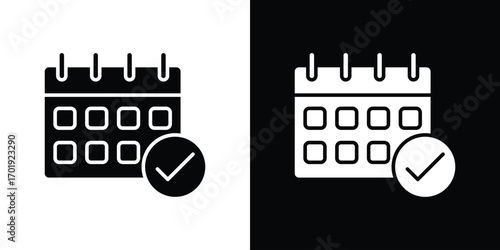 Calendar check icon symbol for templates, web design and infographics