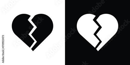Broken heart icon symbol for templates, web design and infographics