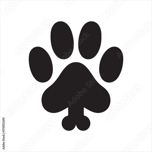 dog pow vector silhouette outline logo design concept illustration