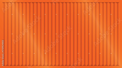Orange Striped Steel Sheet Cargo Container Wall Texture