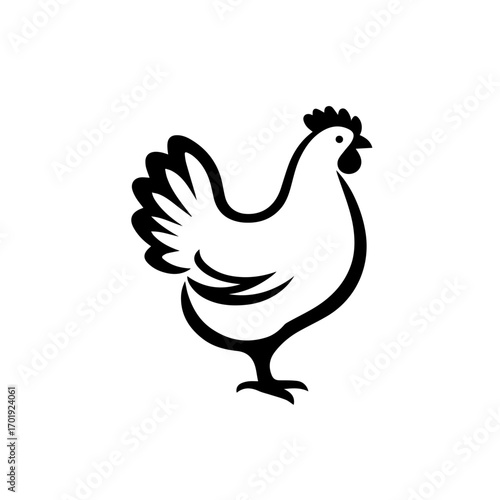 Beautiful Hen Vector Illustration – Domestic Farm Bird Design