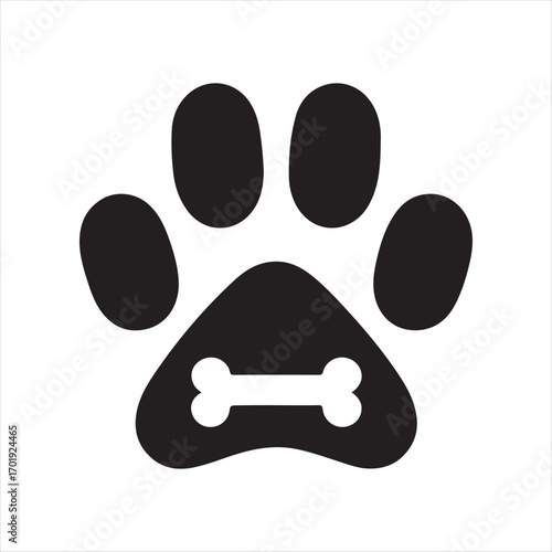dog pow vector silhouette outline logo design concept illustration