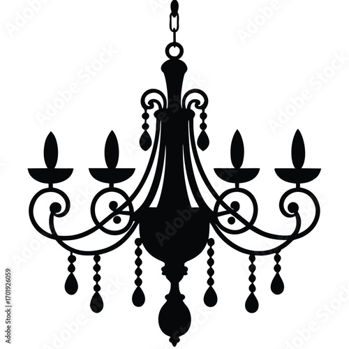 white frosted glass chandelier vector icon