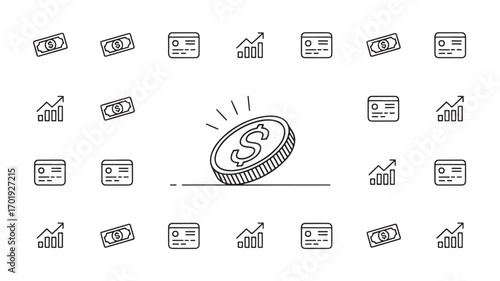 Spinning coin with dollar sign symbolizing financial growth and investment opportunities