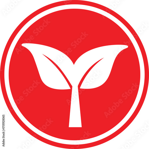 Red eco friendly icon