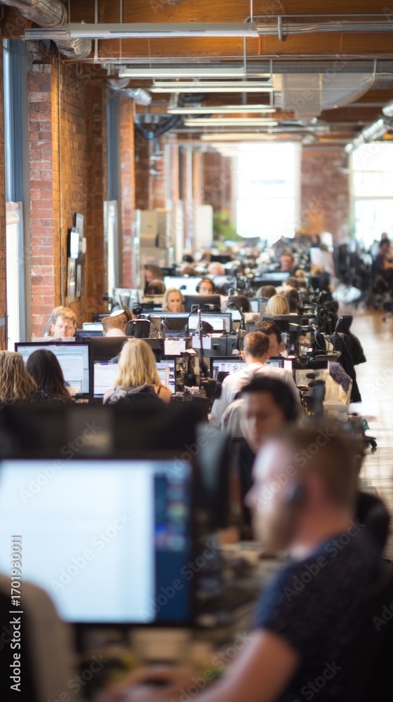 Obraz premium Busy coworkers in a modern office