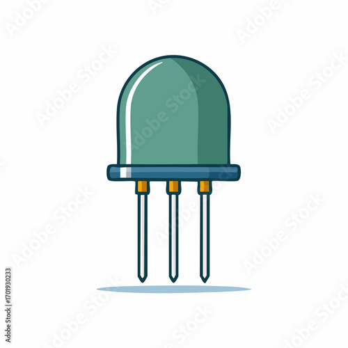 Depiction of Green Light Emitting Diode for Electronic Circuitry Design