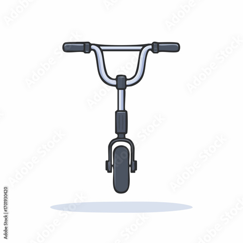 Scooter Illustration: Grey and Blue Vector Graphic, Isolated on White