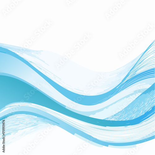 fließenden Linien in Blau- und Türkistönen