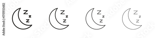 Zzz icons. thin line symbols in strokes