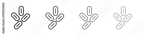 Yeast icons. thin line symbols in strokes