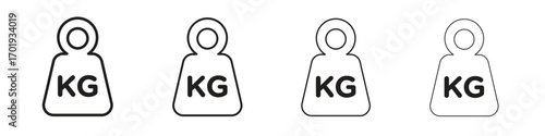 Weight icons. thin line symbols in strokes
