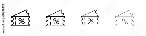 Voucher icons. thin line symbols in strokes