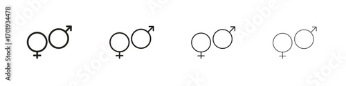 Unisex icons. thin line symbols in strokes