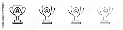 Trophy icons. thin line symbols in strokes