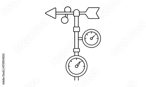 Minimalist weather station design with wind vane and anemometer for educational use