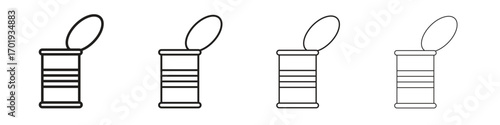 Tin can icons. thin line symbols in strokes